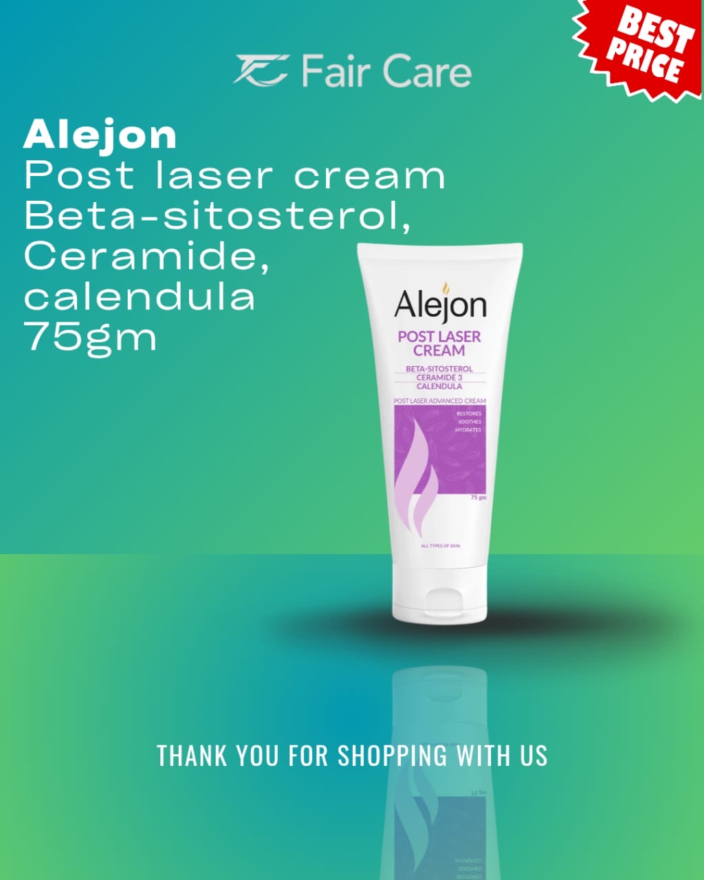 كريم أليجون بعد الليزر بيتا سيتوستيرول، سيراميد، آذريون (75جم)