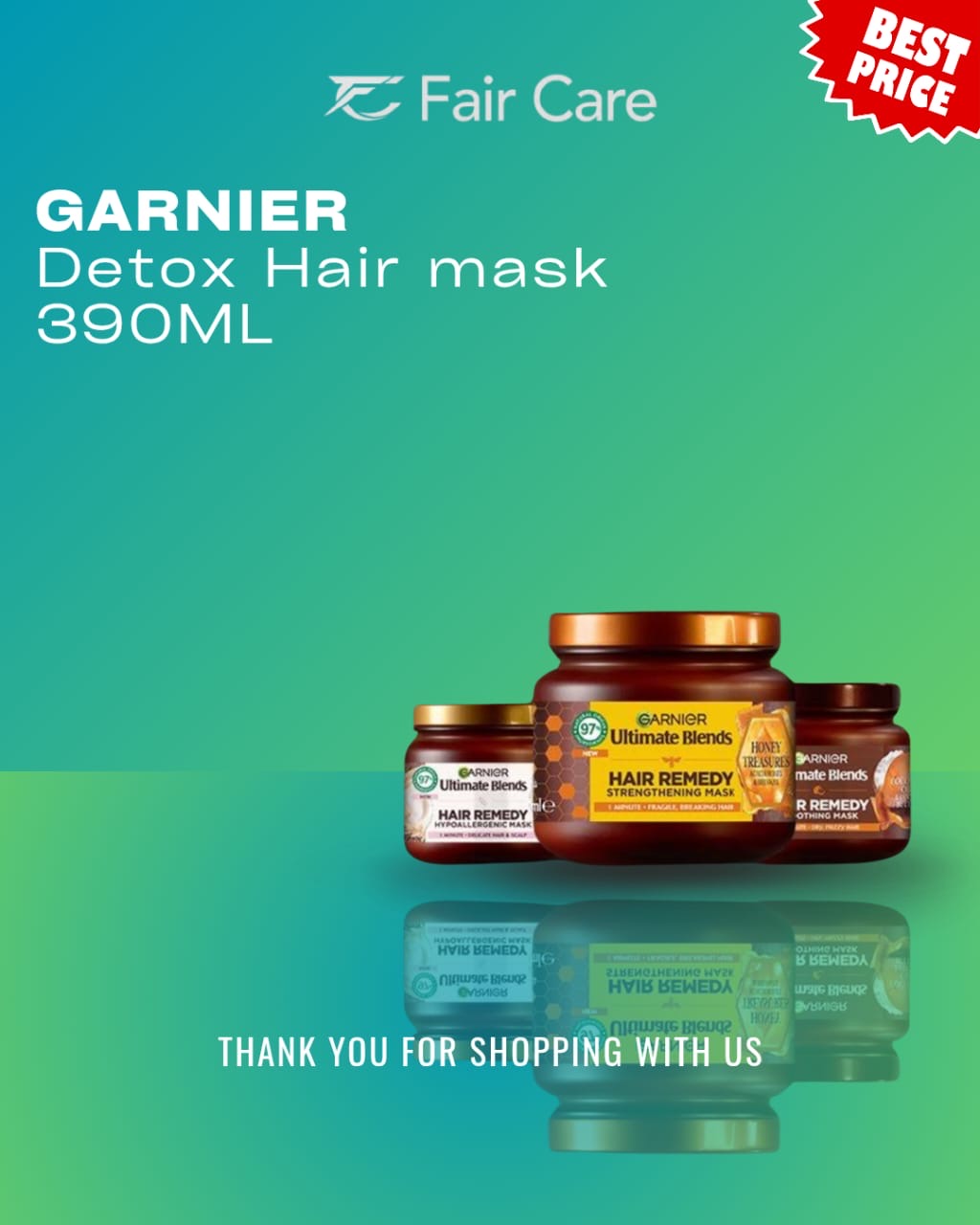 Garnier deox hair mask (390ml)
