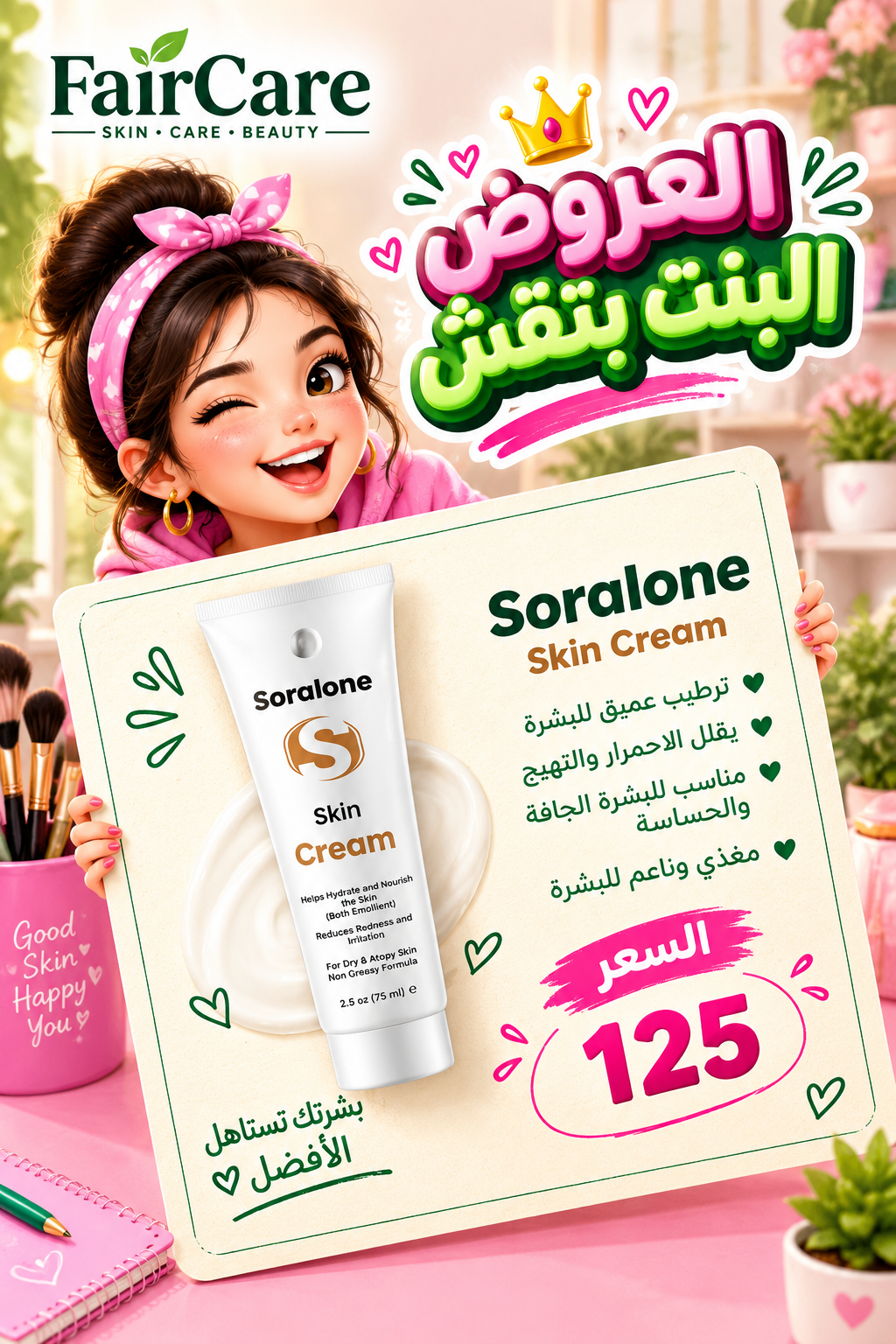 Soralone skin cream moisturizer (البنت بتقش)
