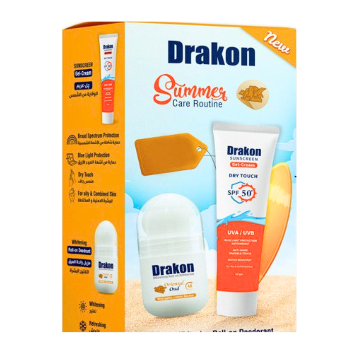 Drakon sunscreen dry touch+ roll on oud offer