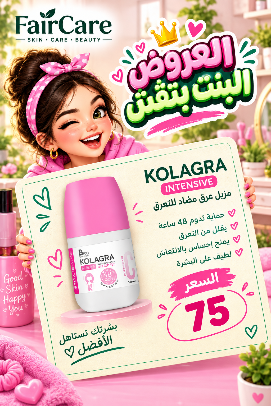 Kolagra 3 in 1 roll on (البنت بتقش)