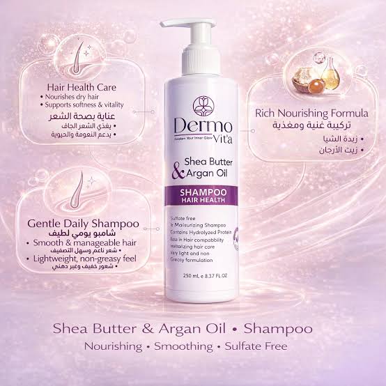Dermovita shea butter &argan oil shampoo 250ml