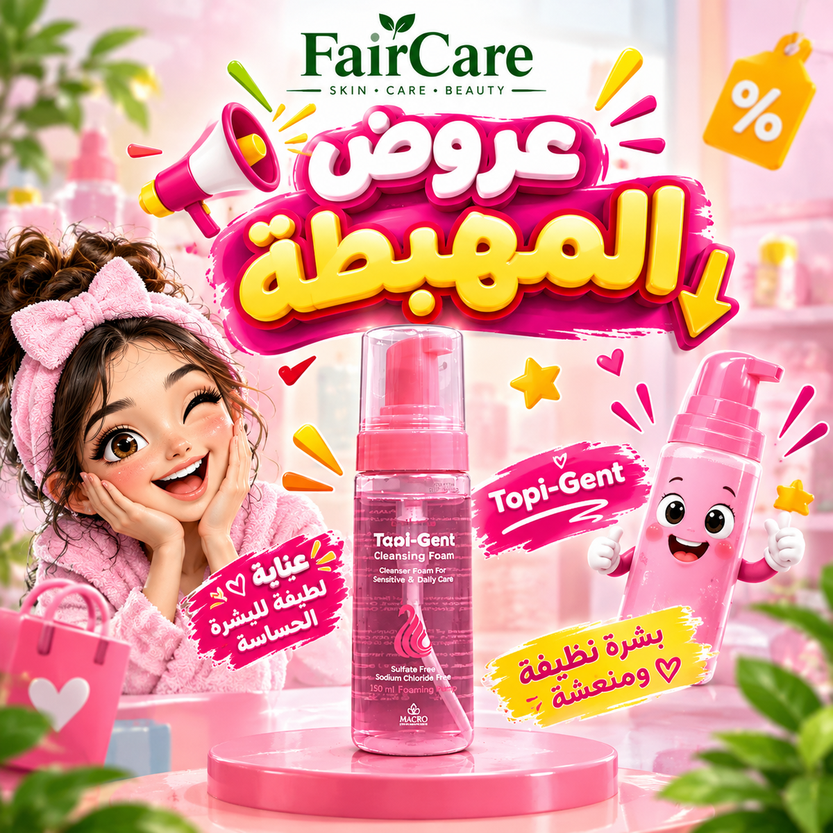 Topi-gent sensitive foam cleanser (عروض المهبطة)