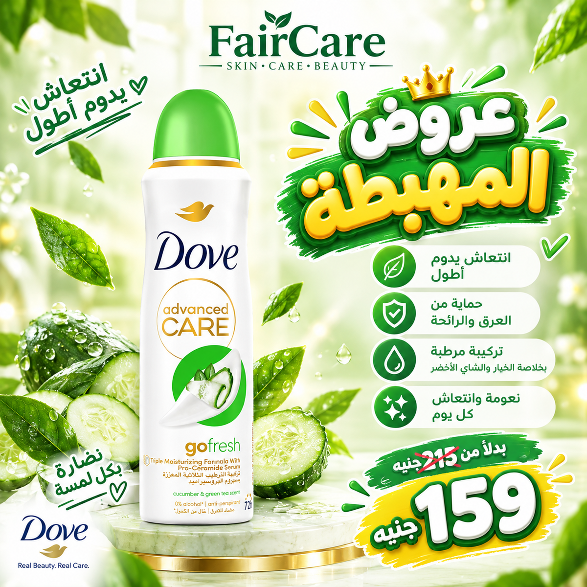 Dove spray cucumber (عروض المهبطة)