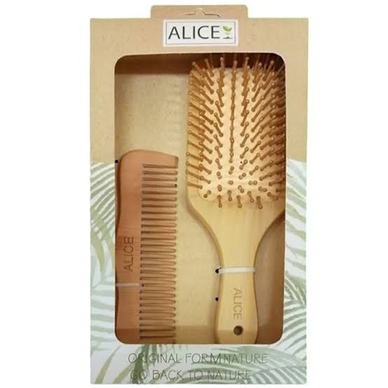 Alice فرشاة خشب + مشط خشب
