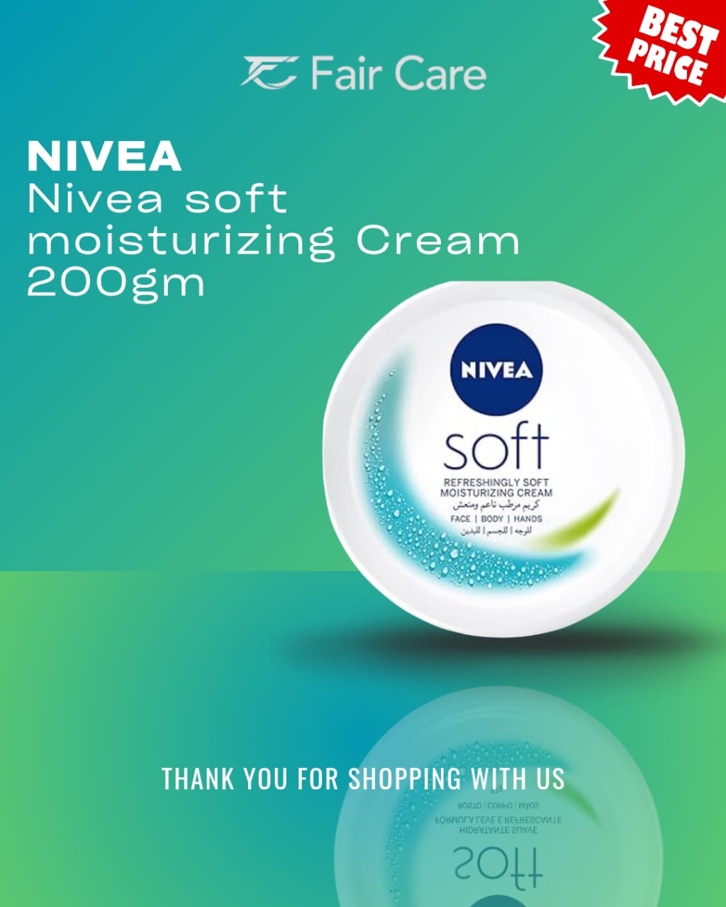 Nivea soft moisturizing cream (200gm)