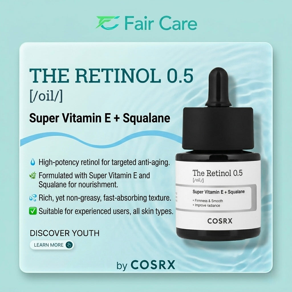 Cosrx the retinol 0.5 oil (super vitamin e + squalane)