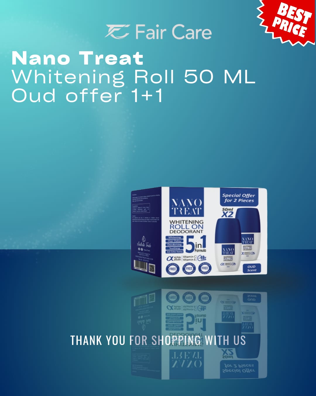 نانوتريت (عود) رول تبييض (50 مل) عرض 1+1