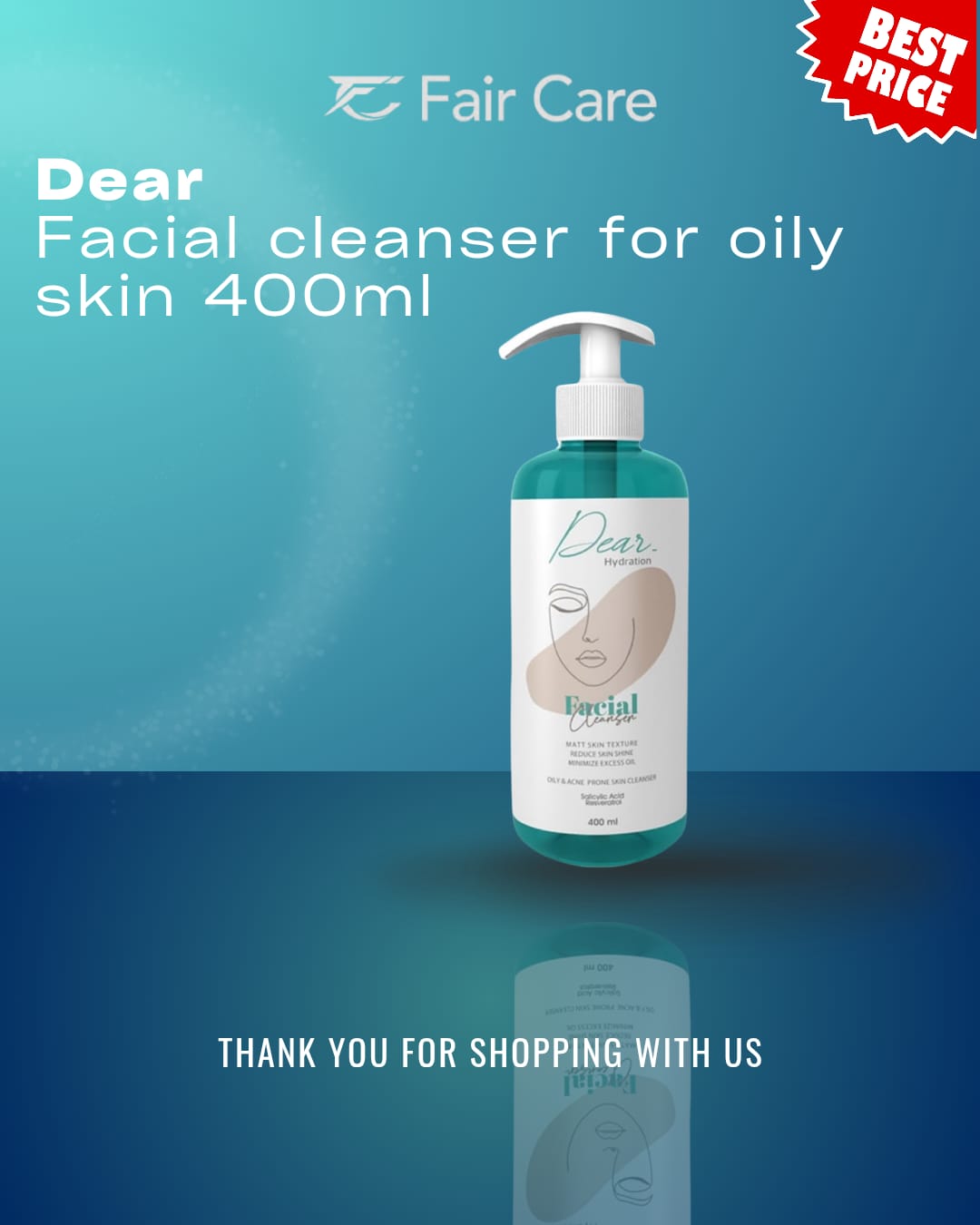 Dear facial cleanser for oily skin (400ml)