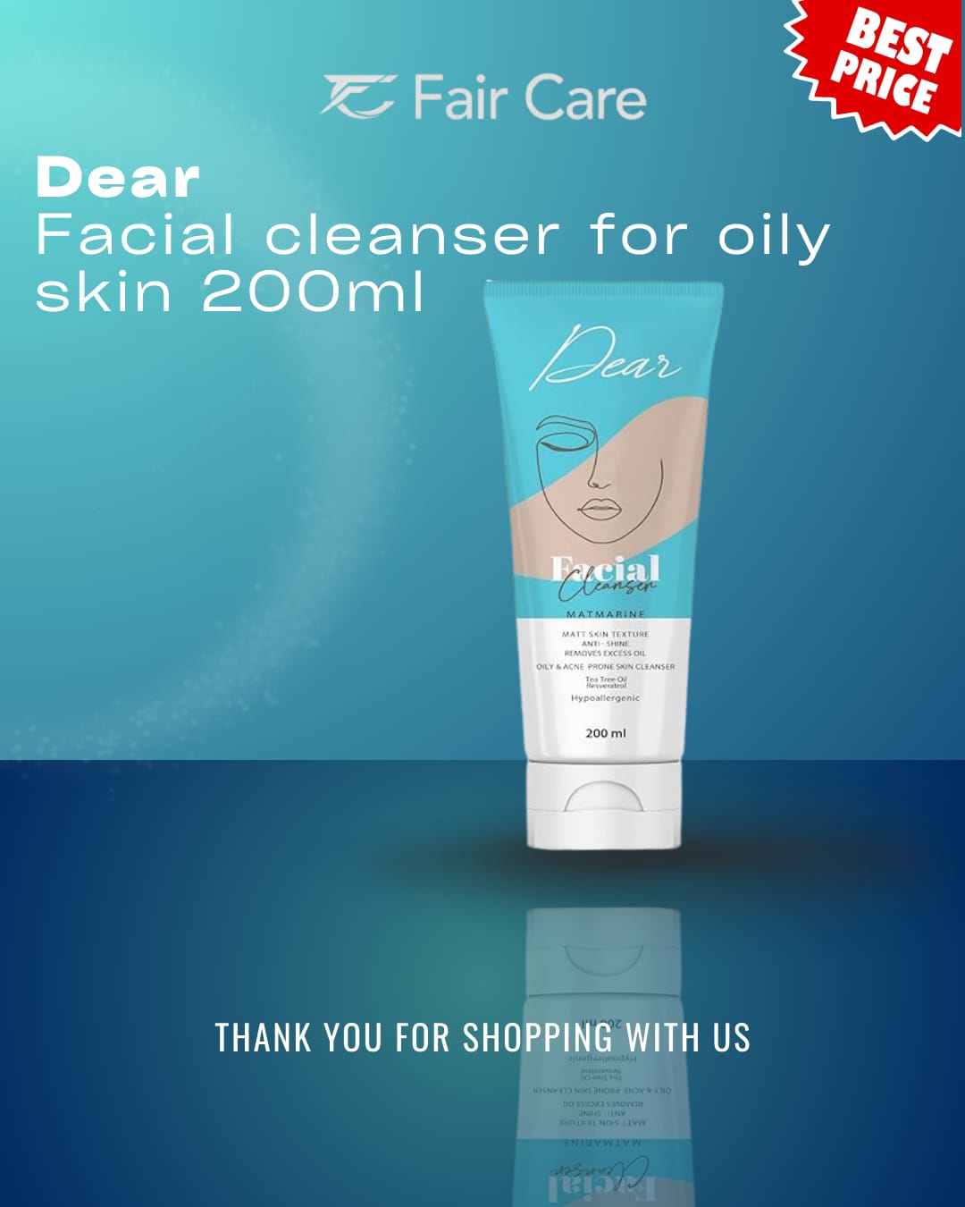 Dear facial cleanser for oily skin (200ml)