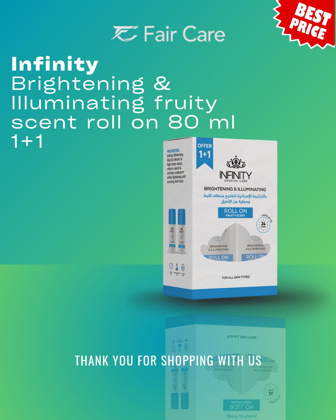 Infinity brightening & illuminating fruity scent roll-on offer(1+1)