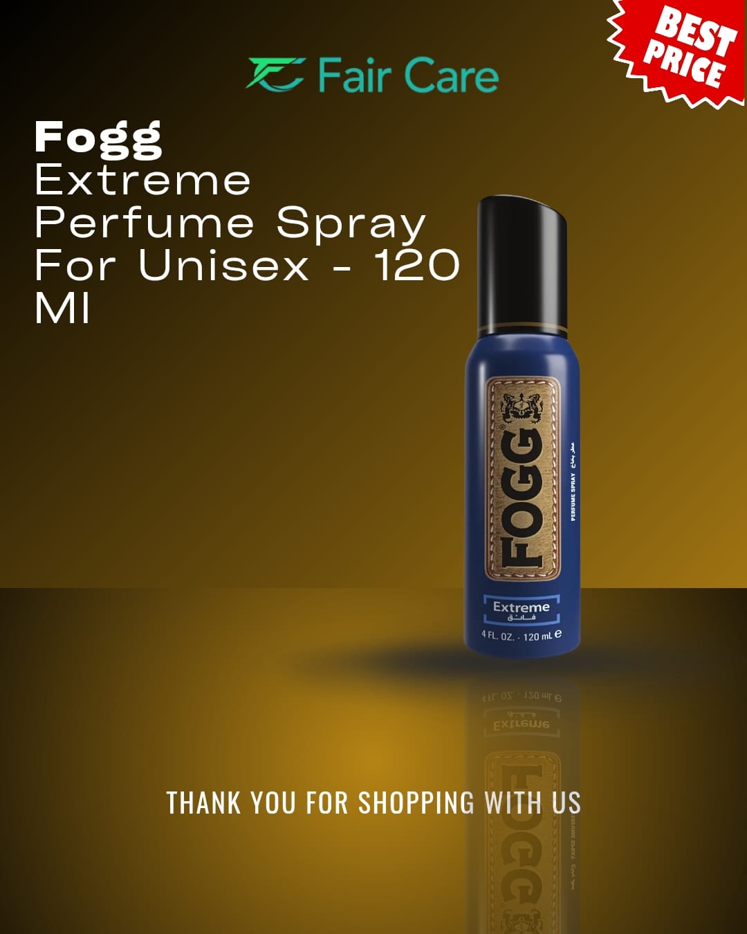 Fogg extreme perfume spray for unisex- 120ml
