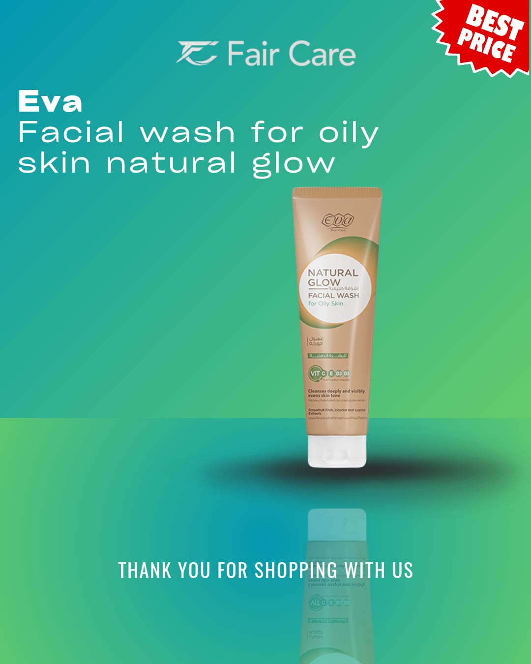 Eva Natural Glow Facial Wash For Oily Skin