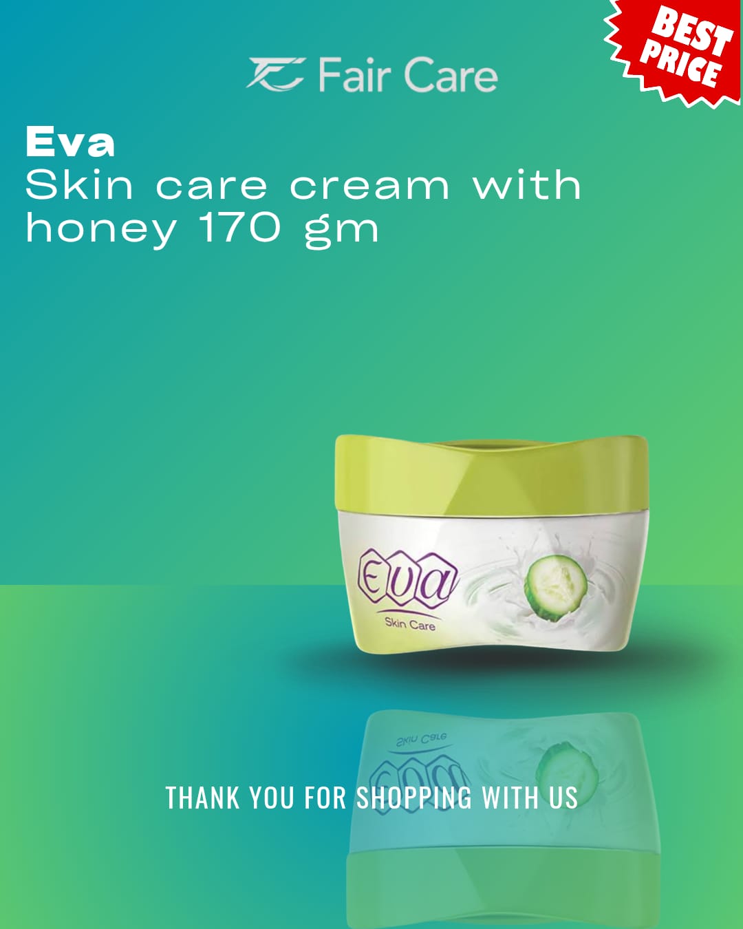 كريم إيفا للعناية بالبشرة بالزبادي والخيار للبشرة الدهنية 170 جم