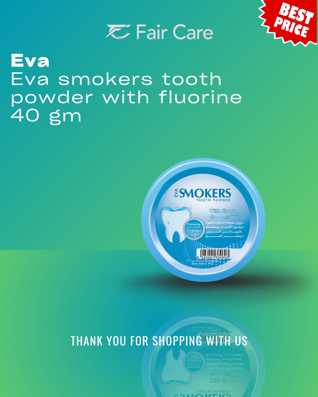 Eva Smokers Cleansing Tooth Powder With Fluorine 40grams