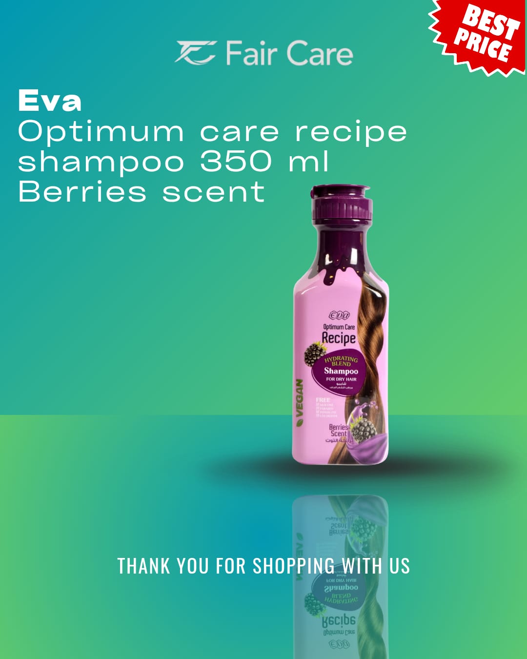 Eva Optimum Care Recipe Hydrating Blend Shampoo Berries Scent 350ML