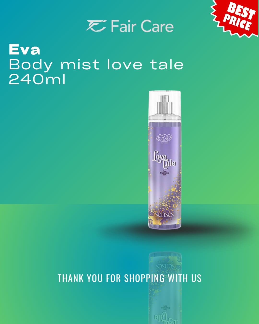 Eva Skin Care Senses Fine Fragrance Mist Love Tale 240 Ml