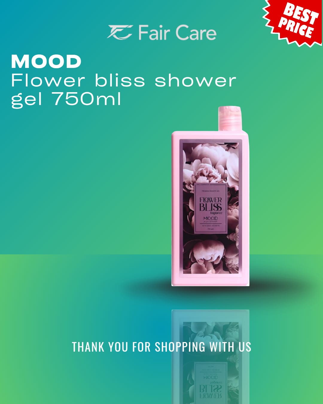 mood flower bliss shower gel 750ml