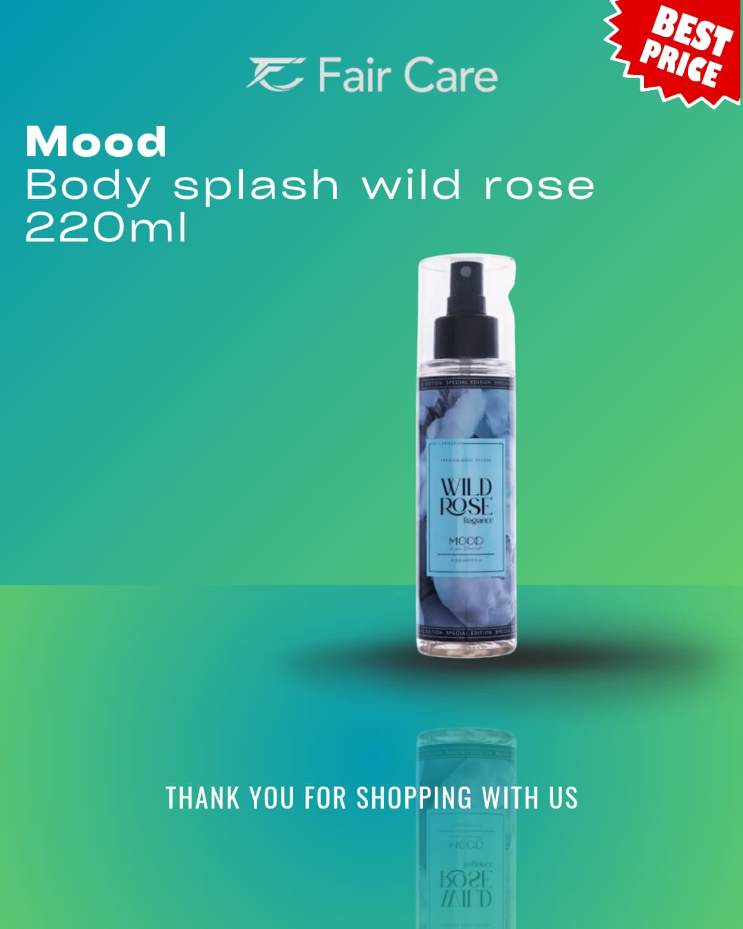 MOOD بخاخ الجسم بالورد البري 220 مل