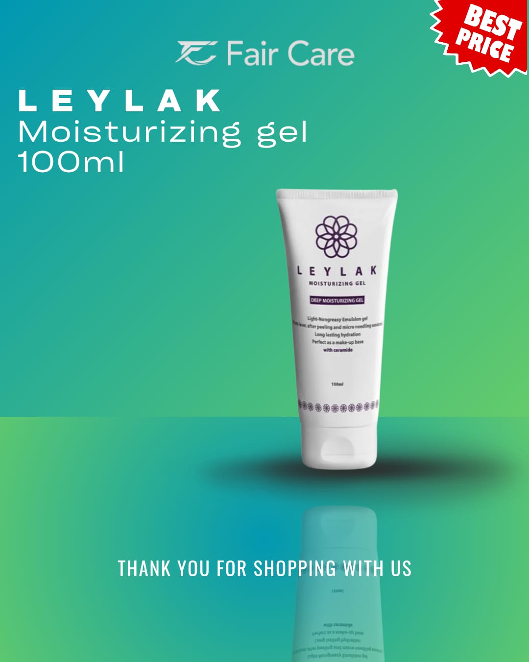 جل مرطب ليلاك مرطب عميق وخفيف غير دهني 100 مل