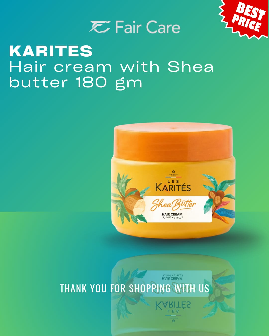Les Karites Shea Butter Moisturizing Hair Cream 180 ml