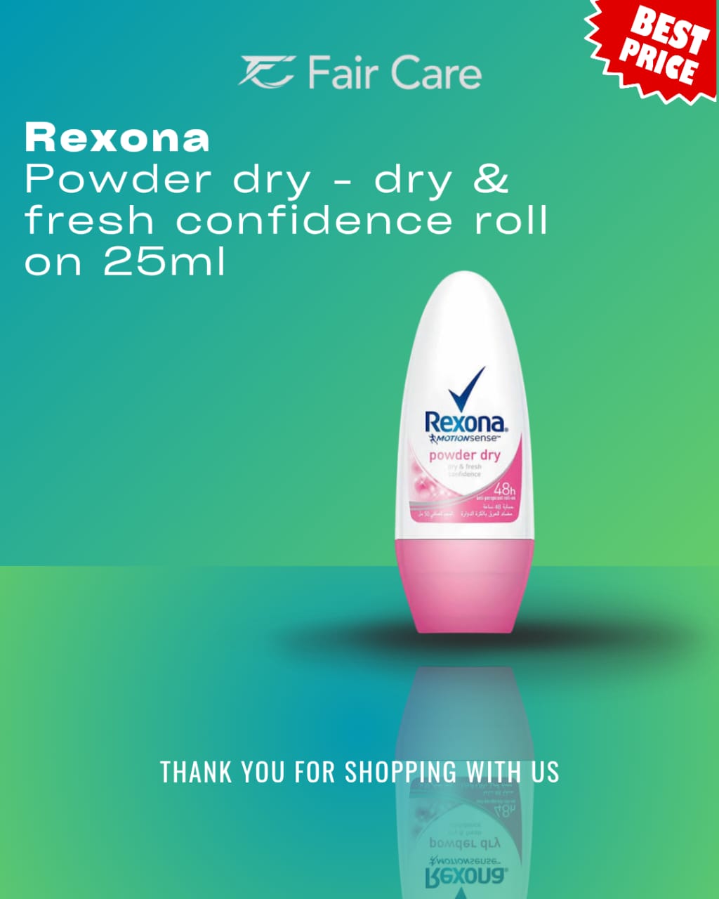 Rexona Women's Powder Dry Roll On 25 ml