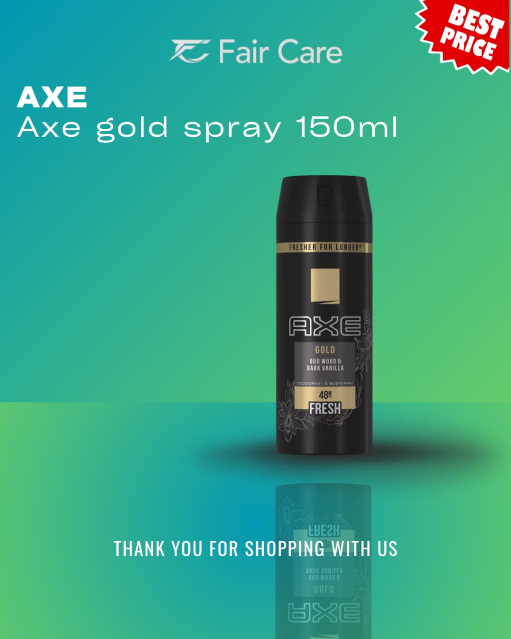 Axe Body Spray for Men Gold Temptation 150ML