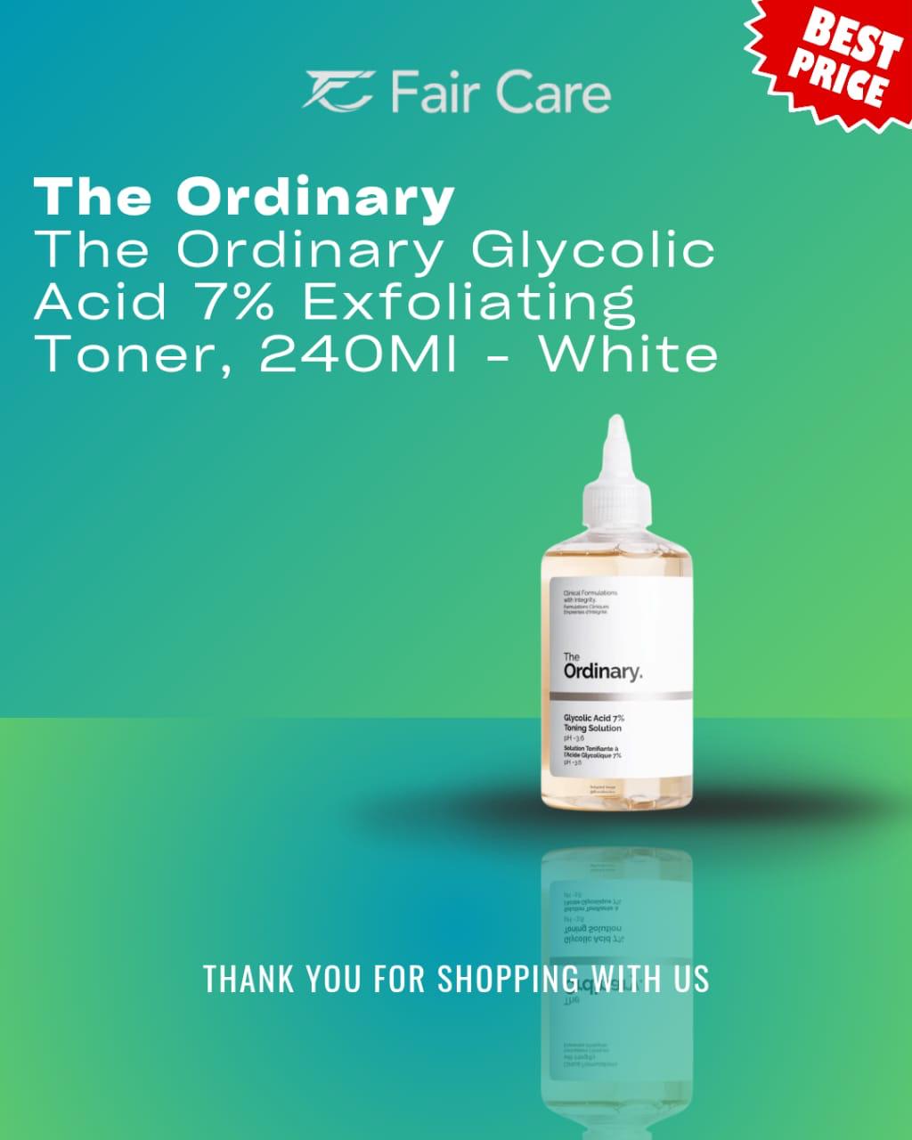 The Ordinary Glycolic Acid 7% Exofliating Toner 240ml (White)