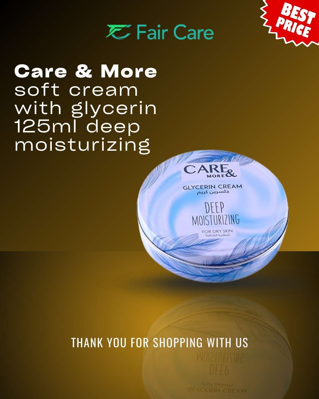 Care&more Glycerin Cream Deep Moisturizing - Light Blue 125ml