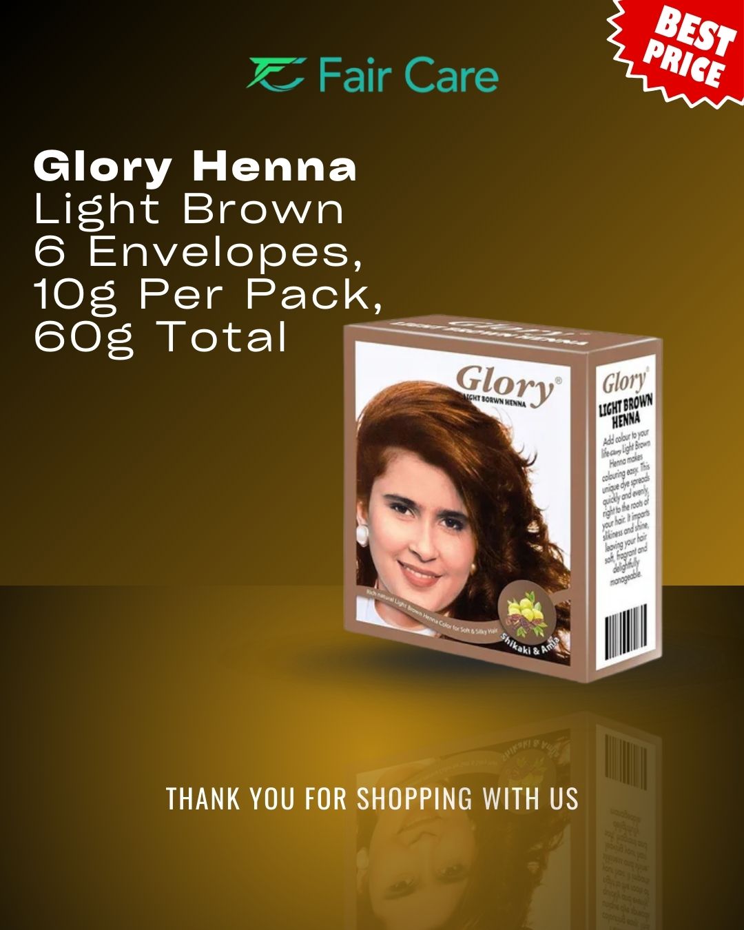 Glory henna (light brown ) 10 g per pack
