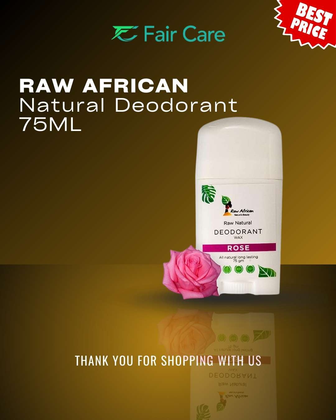 Raw African natural deodorant (75ml)