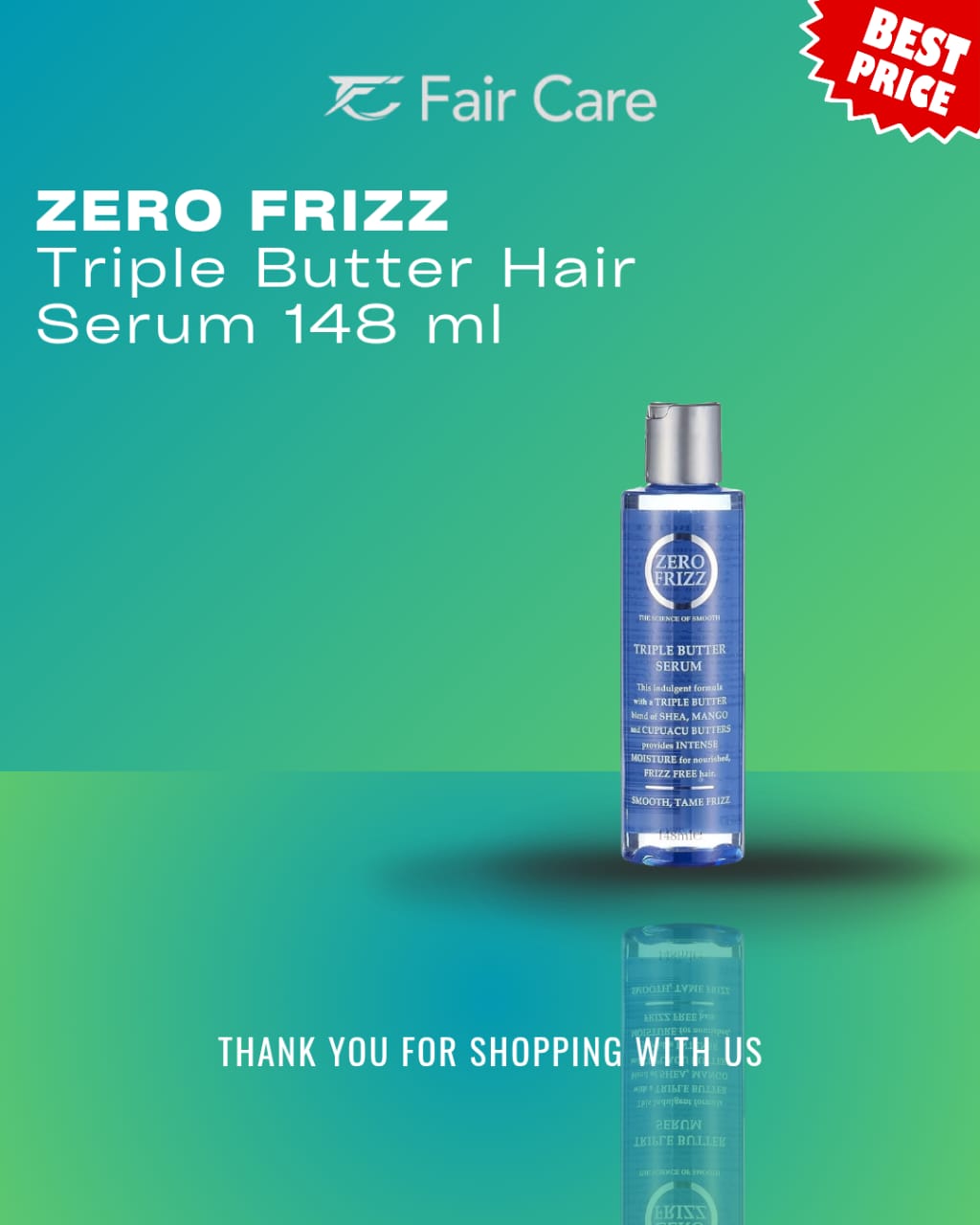 Zero Frizz butter hair serum 148ml