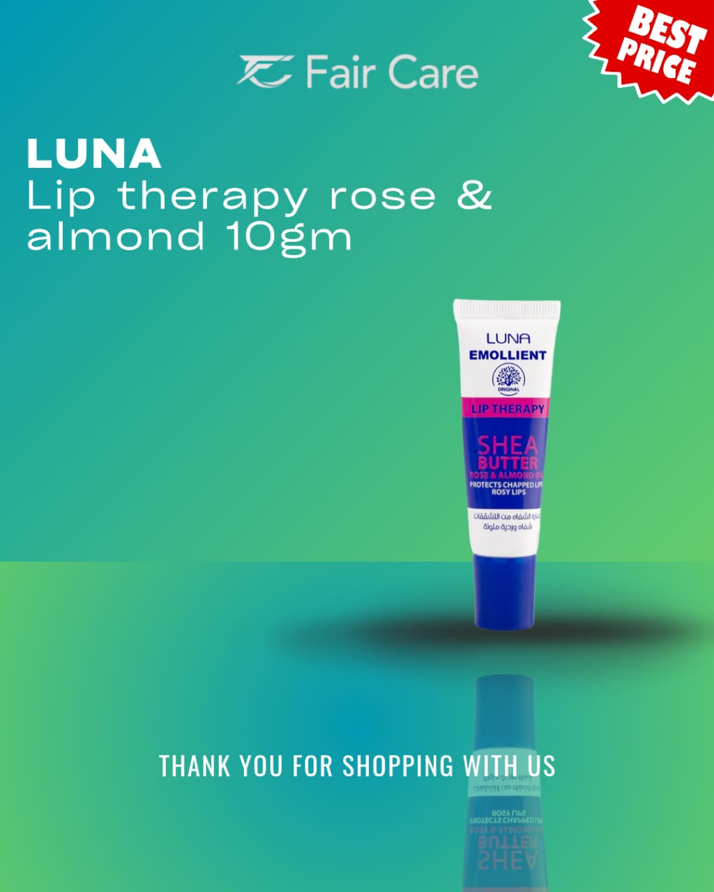 Luna lip therapy rose & almond 10gm