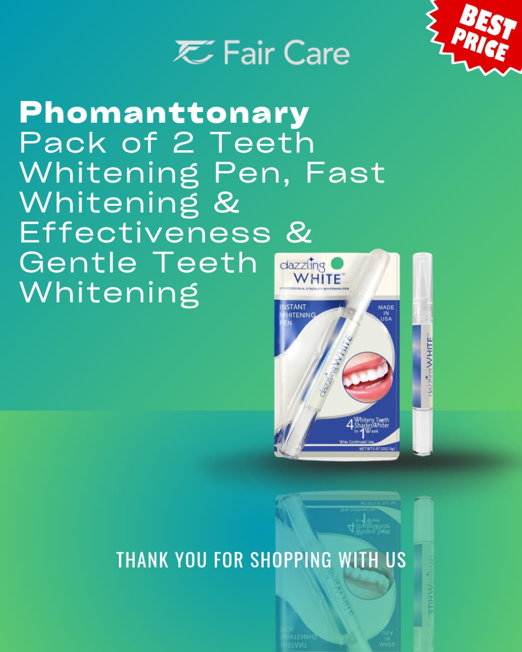 Phomanttonary pack of 2 teeth whitening
