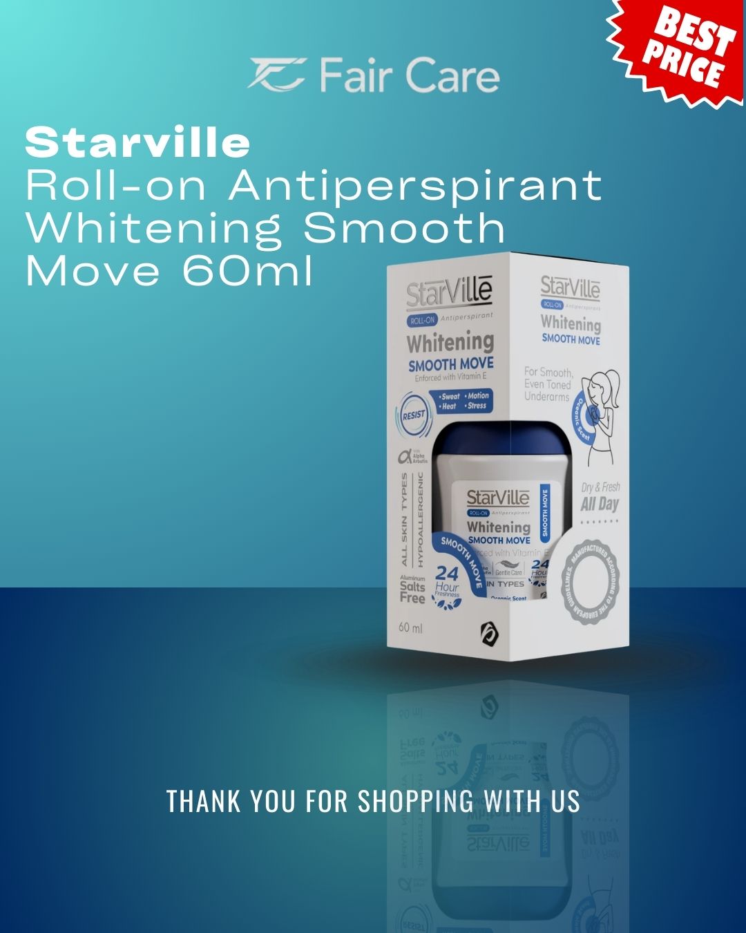 ستارفيل مزيل عرق رول أون للتفتيح (60 مل)