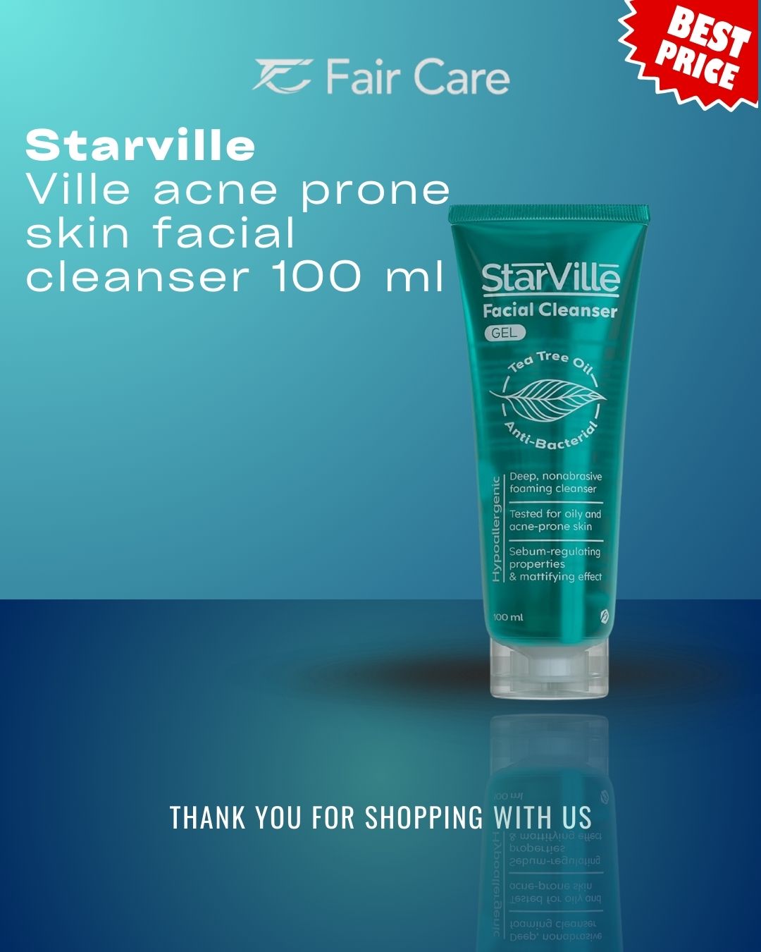Starville acne-prone cleanser gel for oily skin (100 ml)