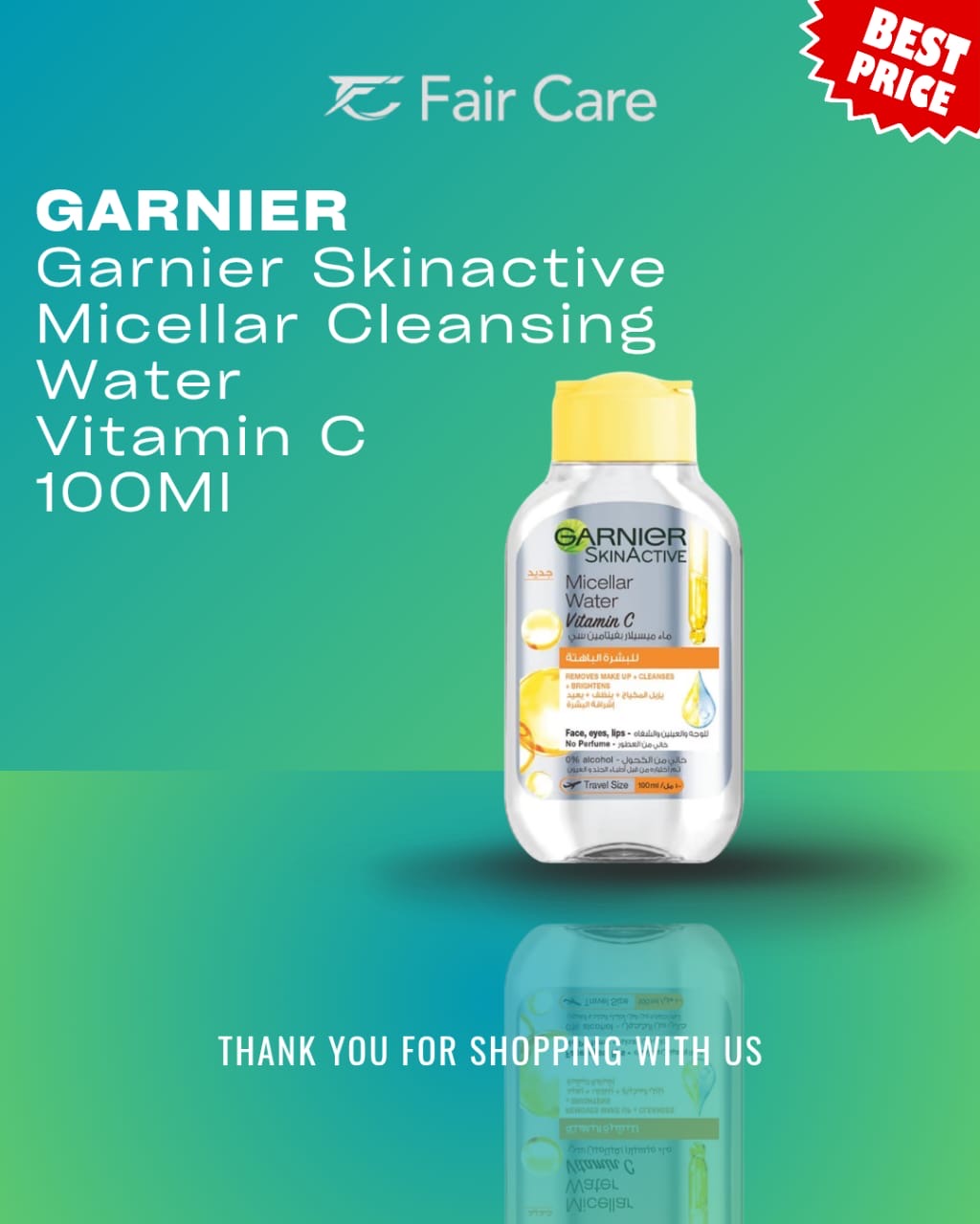 Garnier skinactive micellar cleansing water vitamin c (100ml)