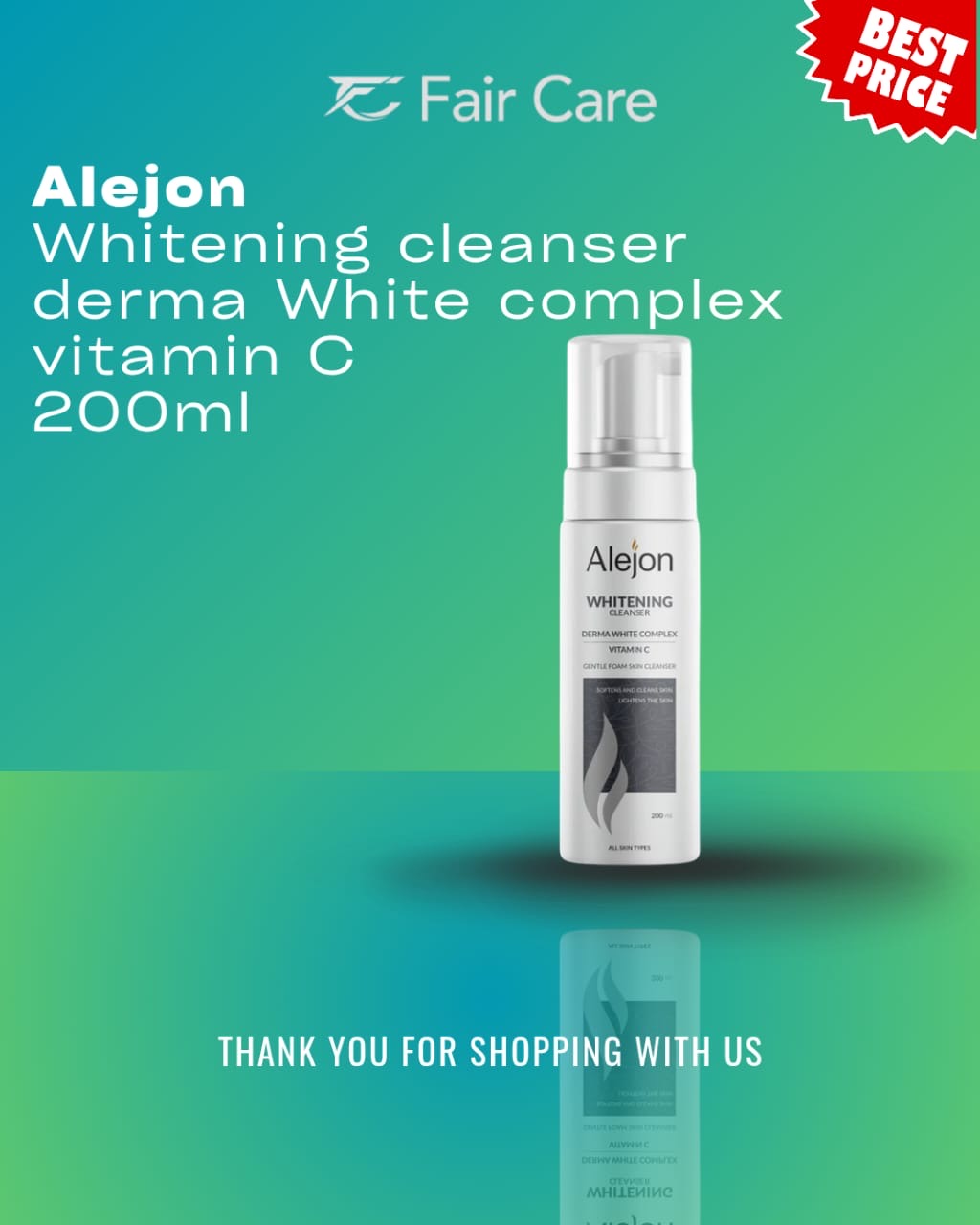 غسول أليجون لتفتيح البشرة بتركيبة ديرما وايت وفيتامين سي (200 مل)