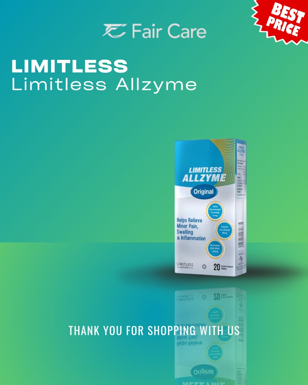 Limitless allzyme max (20 قرص)