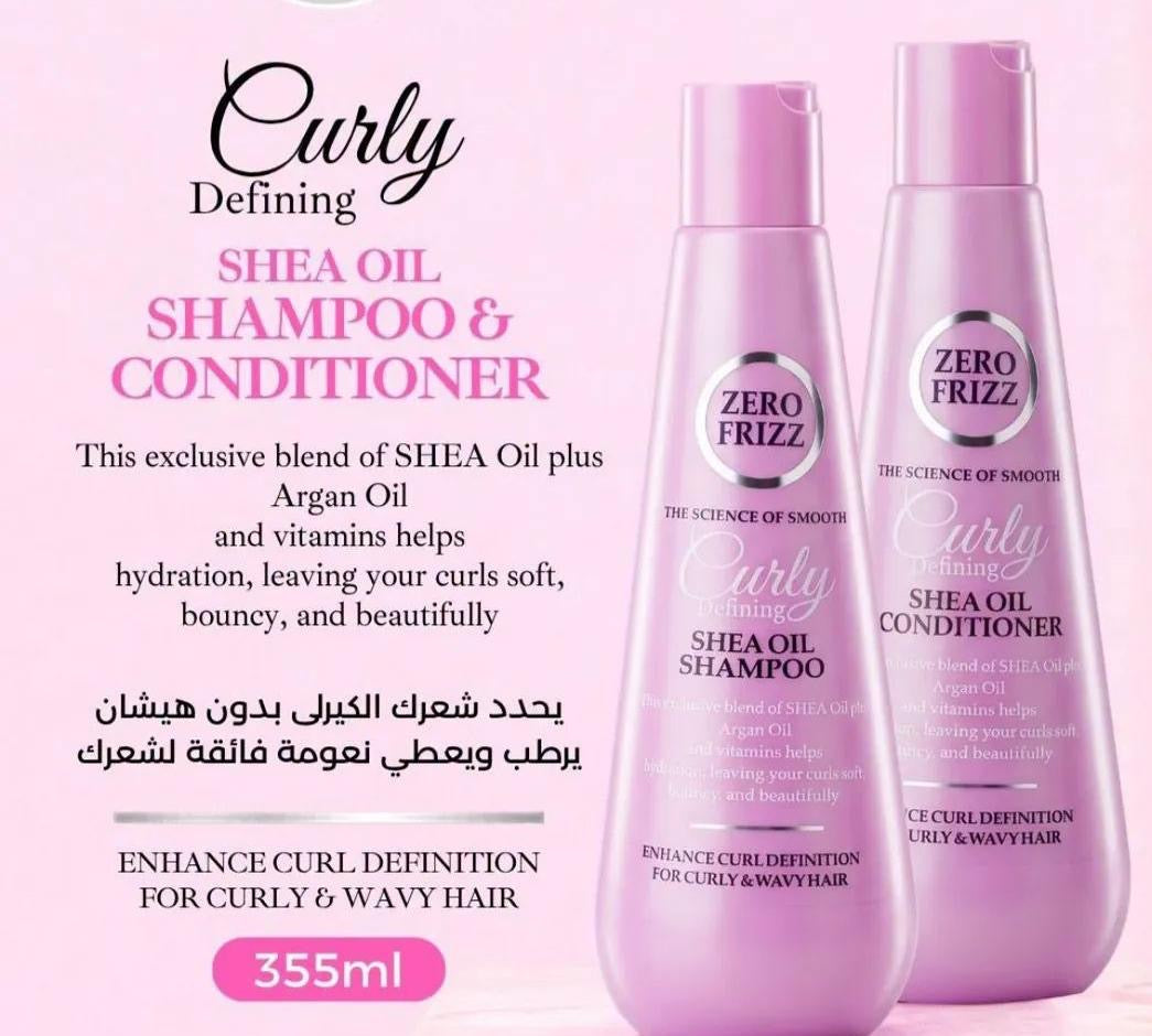 Zero frizz curly shea oil shampoo &