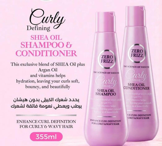Zero frizz curly shea oil shampoo &