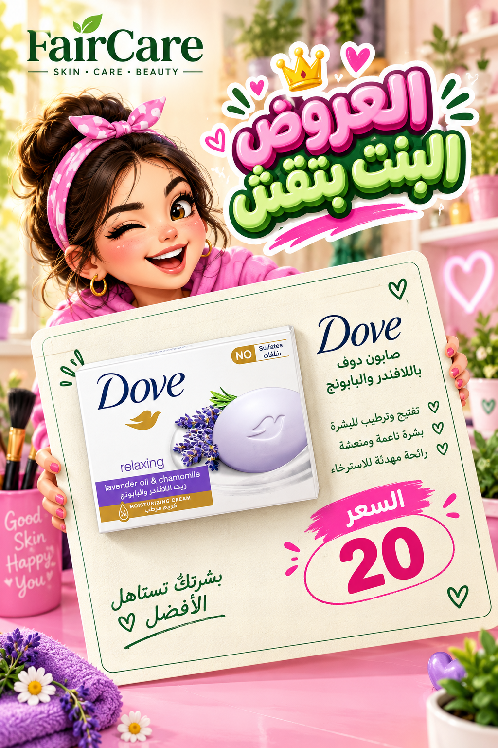 Dove lavender soap (البنت بتقش)