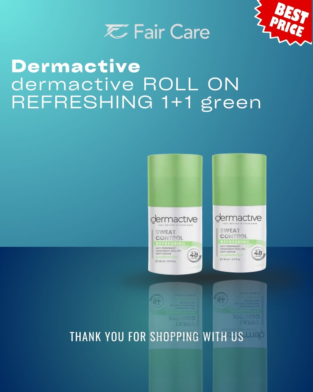 Dermactive roll-on refreshing (1+1) green