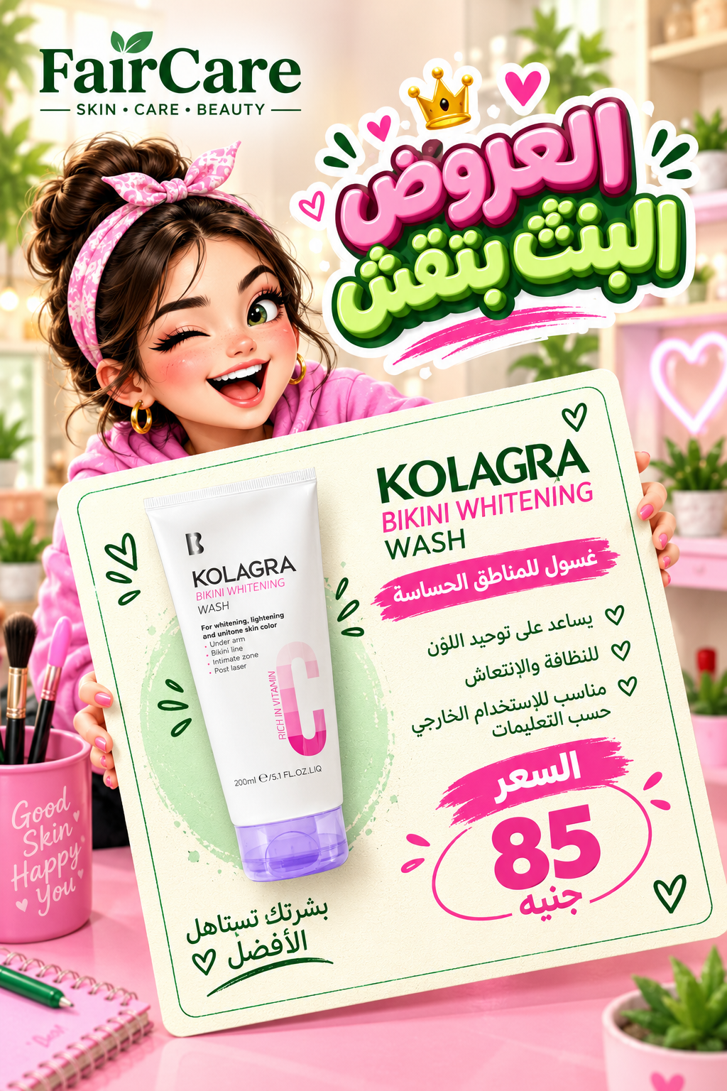Kolagra bikini whitening wash (البنت بتقش)