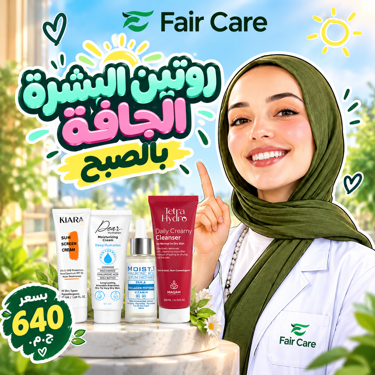 روتين البشرة الجافة الصبح ( دكتورة آيه الديب )