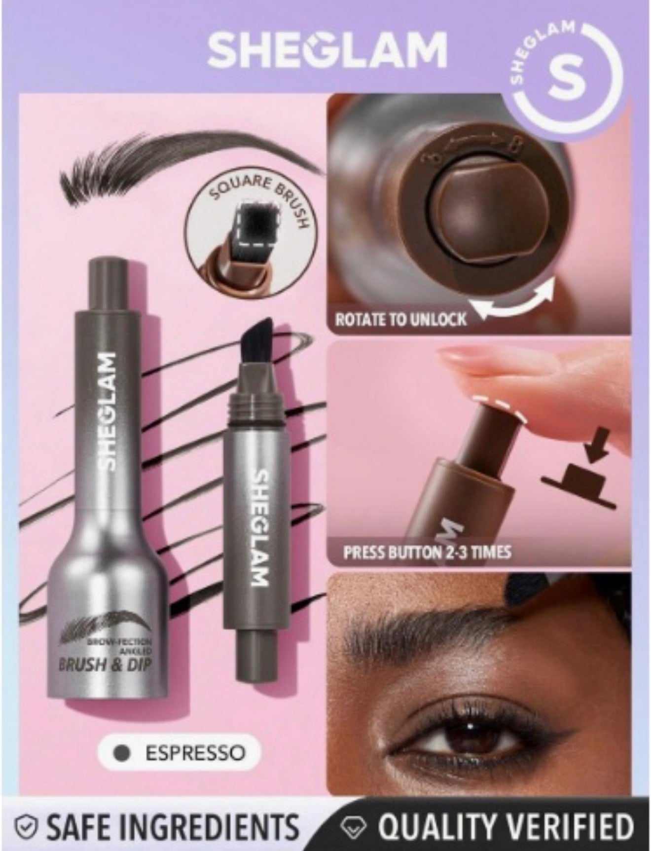 SHEGLAM eye brow brush&dip - espresso