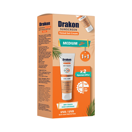 Drakon sunscreen tinted gel 1+1 offer medium