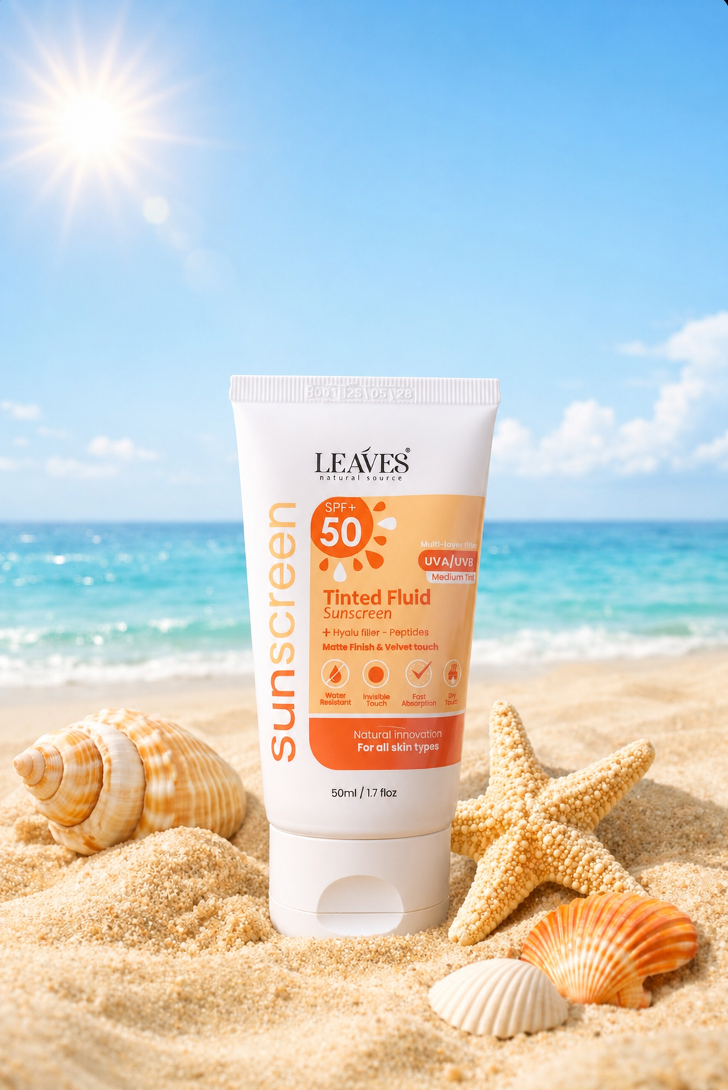 Leaves sunscreen tinted fluid