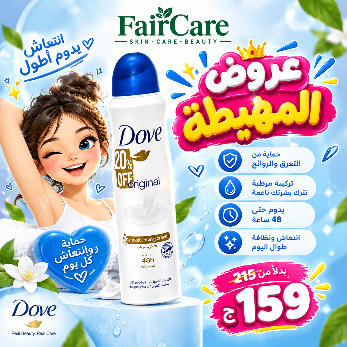 Dove spray original (عروض المهبطة)