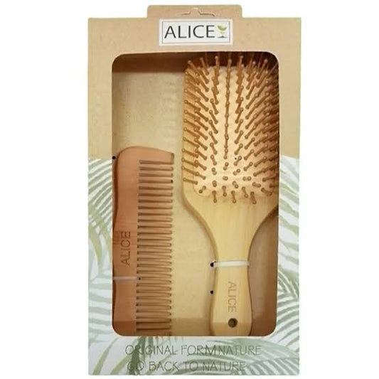 Alice فرشاة خشب + مشط خشب